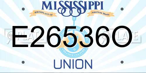 E26536O Mississippi License Plate