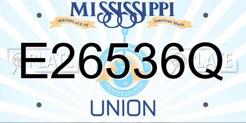 E26536Q Mississippi License Plate