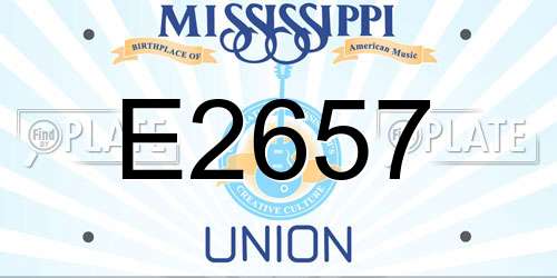 E2657 Mississippi License Plate