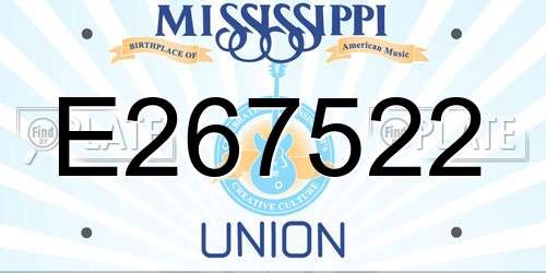 E267522 Mississippi License Plate