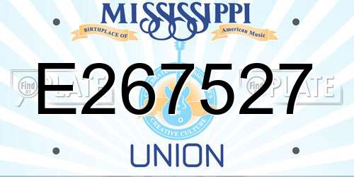 E267527 Mississippi License Plate