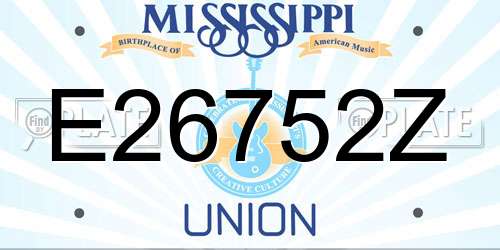 E26752Z Mississippi License Plate