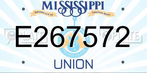 E267572 Mississippi License Plate