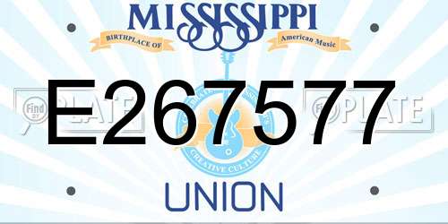 E267577 Mississippi License Plate