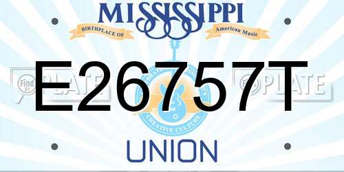 E26757T Mississippi License Plate
