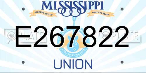 E267822 Mississippi License Plate