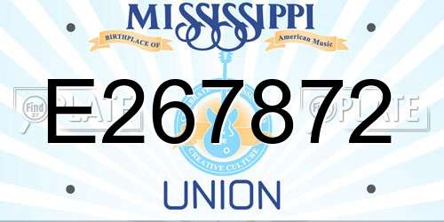 E267872 Mississippi License Plate