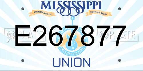 E267877 Mississippi License Plate