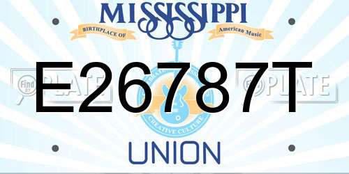 E26787T Mississippi License Plate