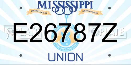E26787Z Mississippi License Plate
