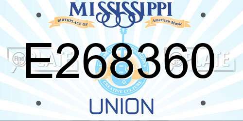 E268360 Mississippi License Plate