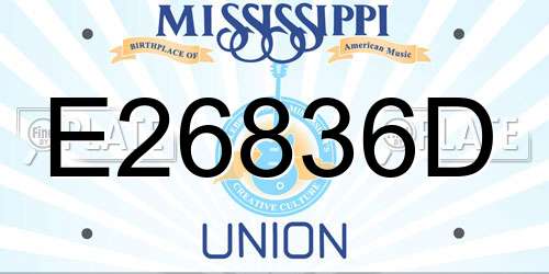 E26836D Mississippi License Plate
