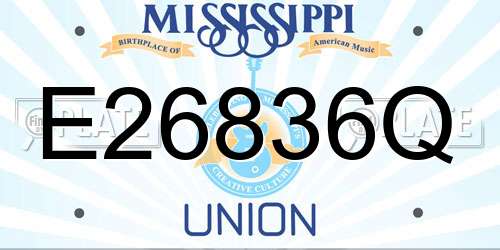 E26836Q Mississippi License Plate