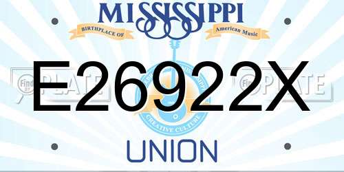 E26922X Mississippi License Plate