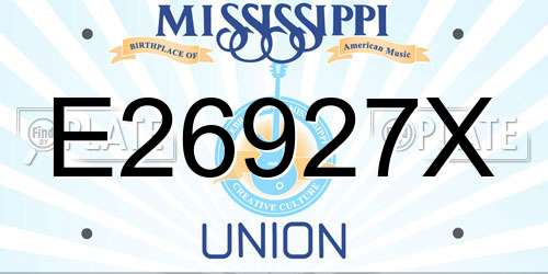 E26927X Mississippi License Plate