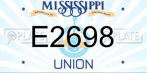 E2698 Mississippi License Plate