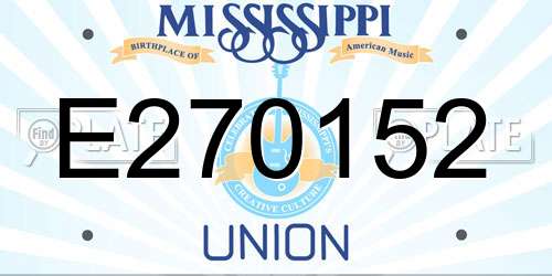 E270152 Mississippi License Plate