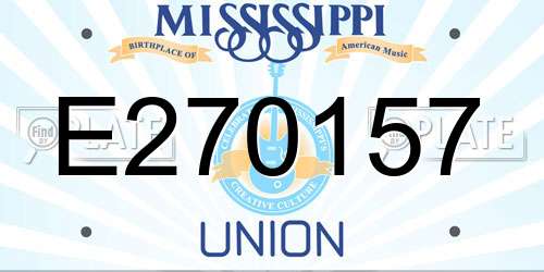 E270157 Mississippi License Plate