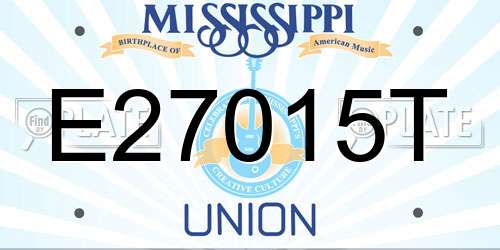 E27015T Mississippi License Plate
