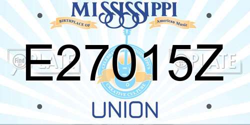 E27015Z Mississippi License Plate