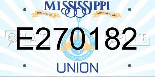 E270182 Mississippi License Plate