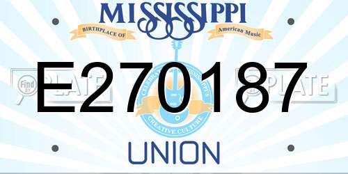 E270187 Mississippi License Plate