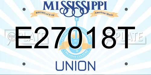 E27018T Mississippi License Plate
