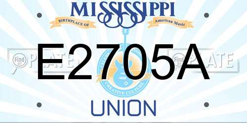 E2705A Mississippi License Plate