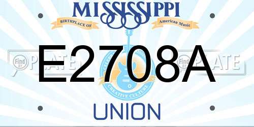 E2708A Mississippi License Plate