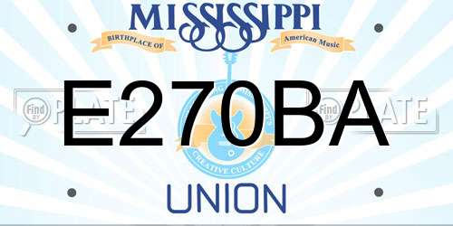 E270BA Mississippi License Plate