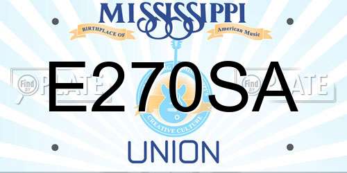 E270SA Mississippi License Plate