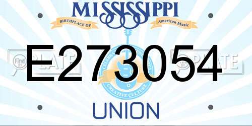 E273054 Mississippi License Plate