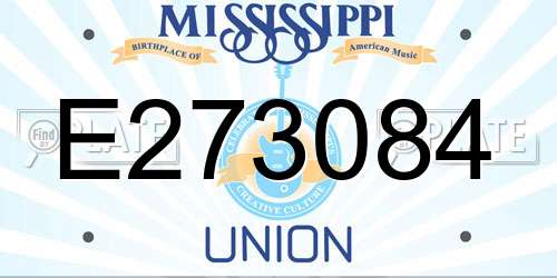 E273084 Mississippi License Plate