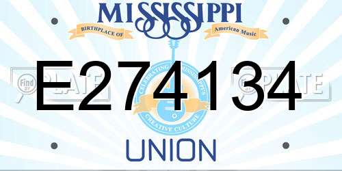 E274134 Mississippi License Plate