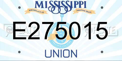 E275015 Mississippi License Plate