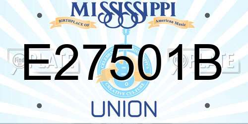 E27501B Mississippi License Plate