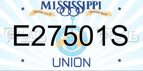 E27501S Mississippi License Plate