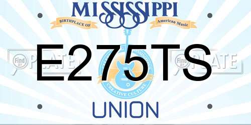 E275TS Mississippi License Plate