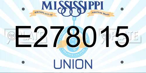 E278015 Mississippi License Plate