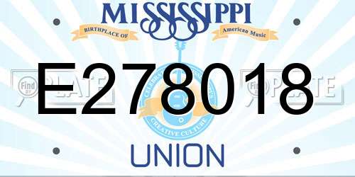 E278018 Mississippi License Plate