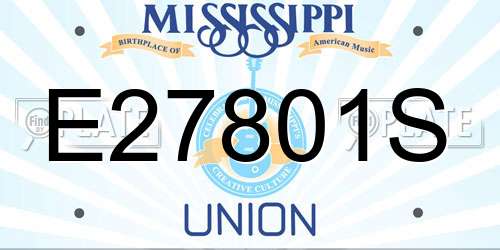 E27801S Mississippi License Plate