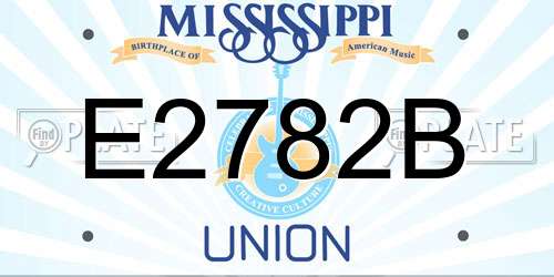 E2782B Mississippi License Plate