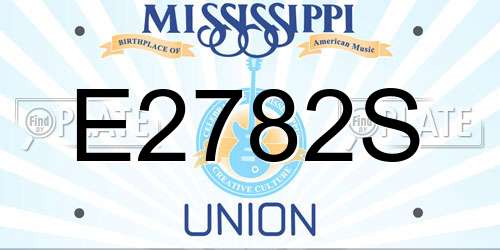 E2782S Mississippi License Plate