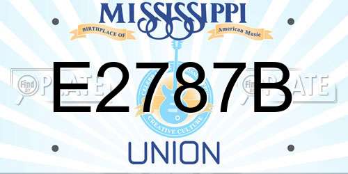 E2787B Mississippi License Plate