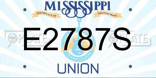 E2787S Mississippi License Plate