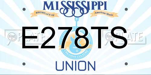 E278TS Mississippi License Plate