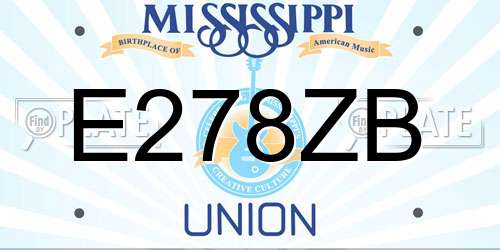 E278ZB Mississippi License Plate