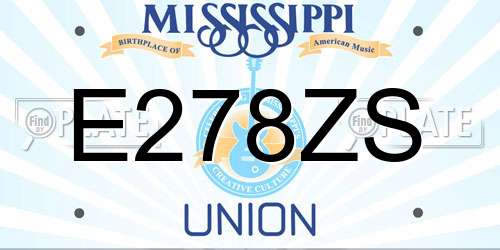 E278ZS Mississippi License Plate