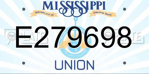 E279698 Mississippi License Plate
