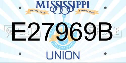 E27969B Mississippi License Plate